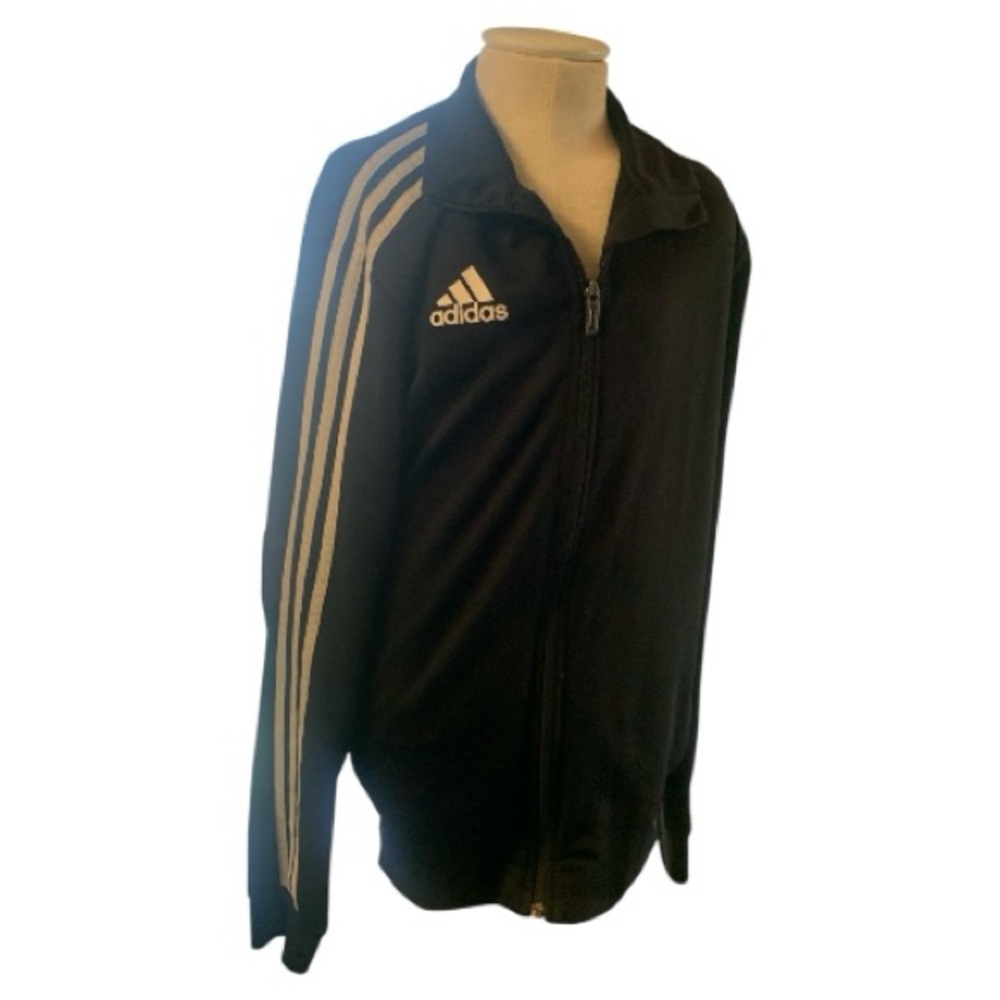 Adidas Black and White Zip-Up Jacket